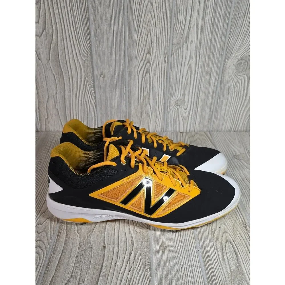 New Balance L4040BY3 Black and Yellow Baseball Cleats Mens Size 16